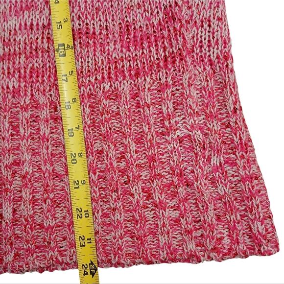 Y2K Vintage Lei Sweater Cowl Neck Jrs Sz L BARBIECORE PINK Sparkle Sequins Boho - Picture 12 of 16